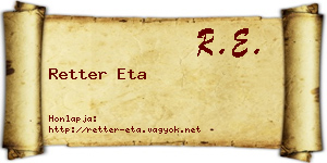 Retter Eta névjegykártya